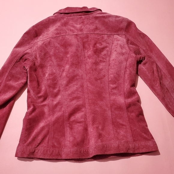 Totally 2000s Y2K Berry Pink Suede Jacket - Picture 9 of 10